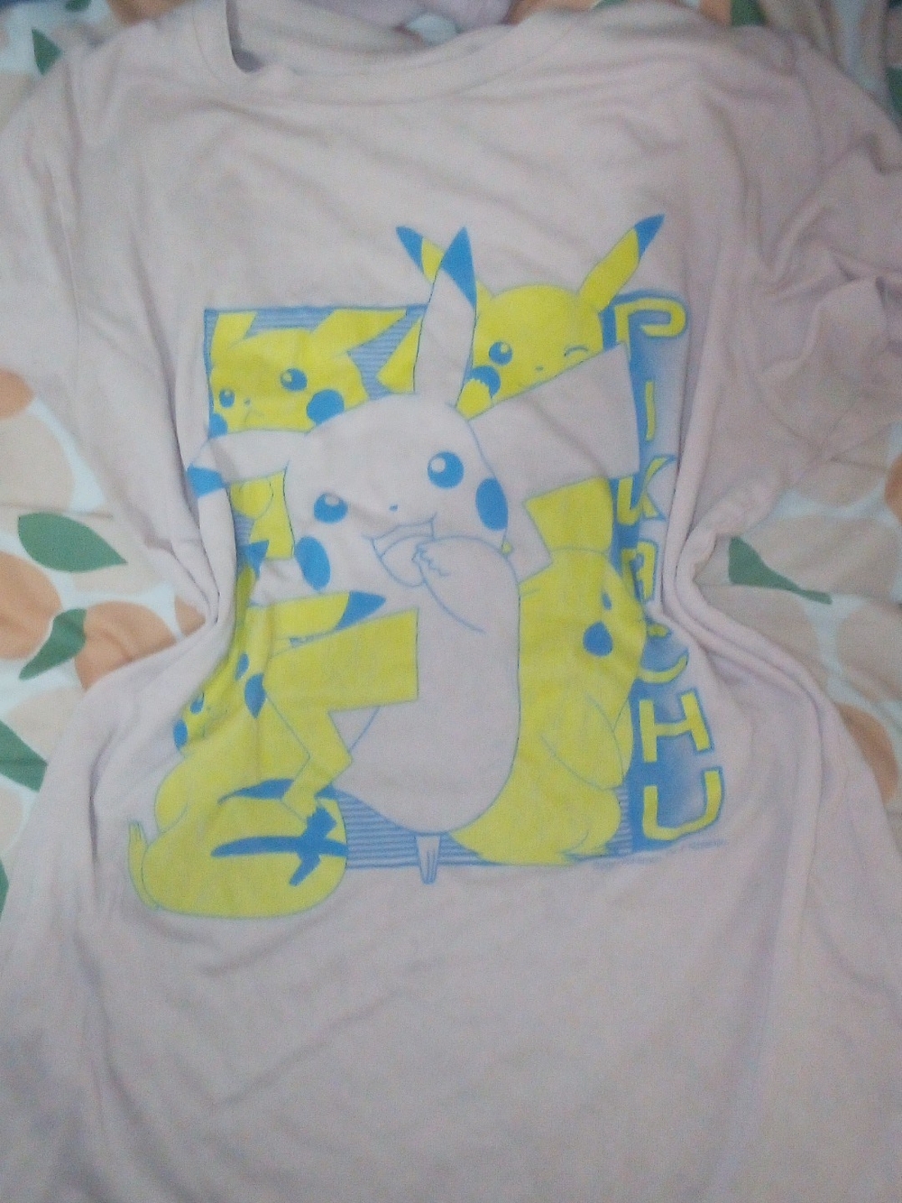Old Navy Pikachu Graphic Tee - Light Pink, Yellow & Blue